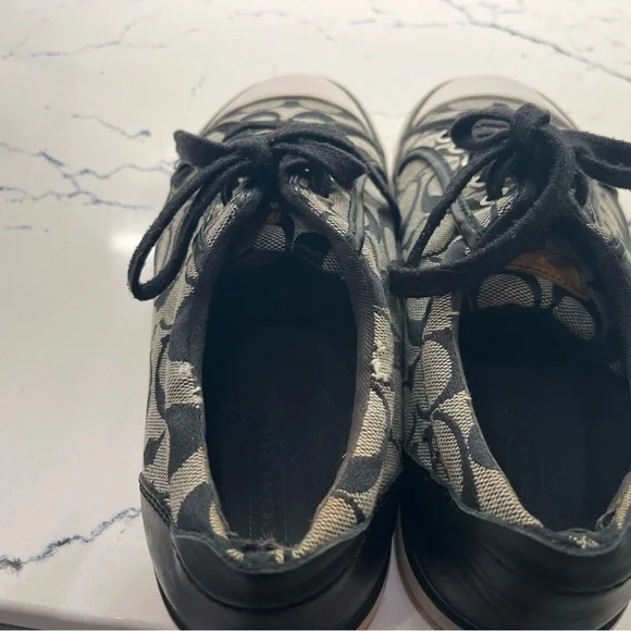 Coach Monogram Black and Cream Women's Sneakers - Picture 4 of 7